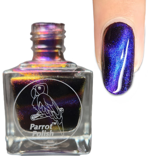 Parrot Polish "Persian Cat" Multichrome Magnetic Nail Polish Blue/Purple/Gold