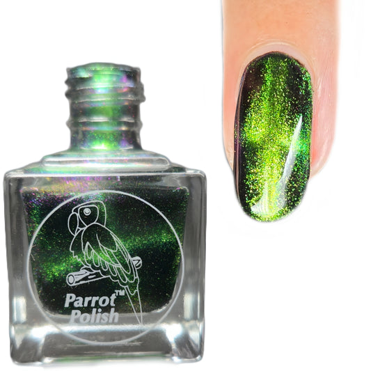 Parrot Polish "Bengal Cat" Multichrome Magnetic Nail Polish Green/Purple/Blue