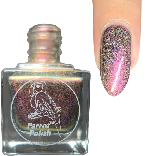 Parrot Polish Psycofonic Holographic Ultrachrome Nail Polish - Brown/Red