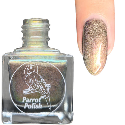 Parrot Polish Acidphotic Ultrachrome Holographic Nail Polish - Gold/Green