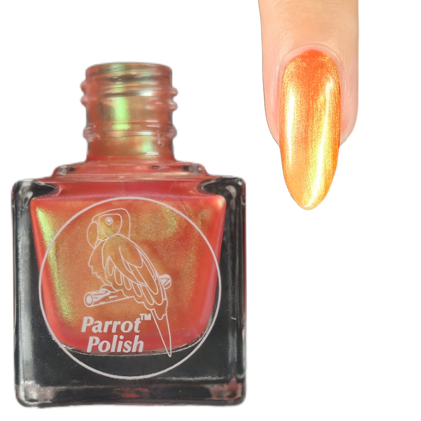 Parrot Polish Frozen Orange Juice 60s Shimmer Nail Lacquer Orange/Gold Shimmer