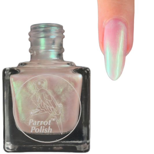 Parrot Polish A Whiter Shade of Pale  60s Shimmer Nail Lacquer Pale Pink/ Gold Shimmer