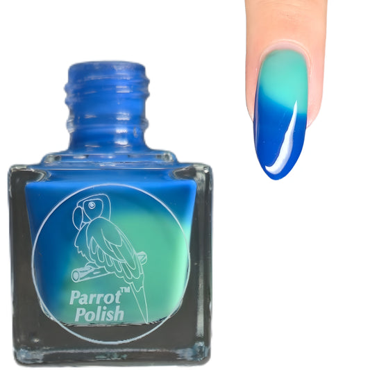 Parrot Polish Pacific Sea Foam Thermal Nail Polish - Blue/Light Green