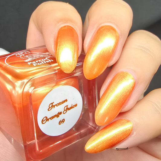 Parrot Polish Frozen Orange Juice 60s Shimmer Nail Lacquer Orange/Gold Shimmer