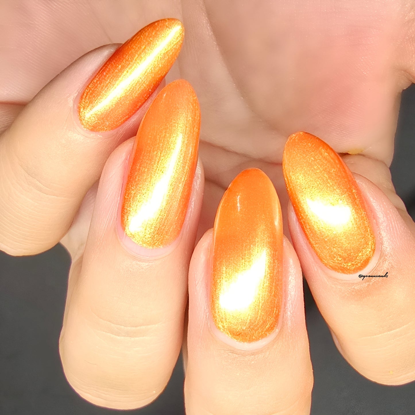 Parrot Polish Frozen Orange Juice 60s Shimmer Nail Lacquer Orange/Gold Shimmer