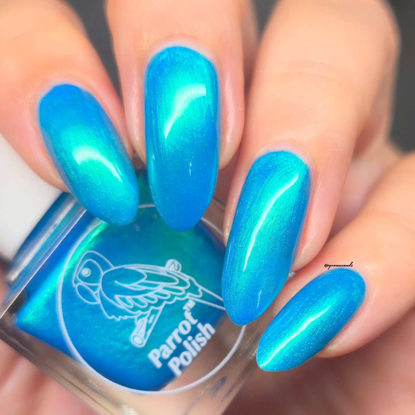 Parrot Polish Love is Blue 60s Shimmer Nail Lacquer Blue/Gold Shimmer