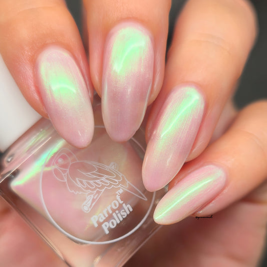 Parrot Polish A Whiter Shade of Pale  60s Shimmer Nail Lacquer Pale Pink/ Gold Shimmer