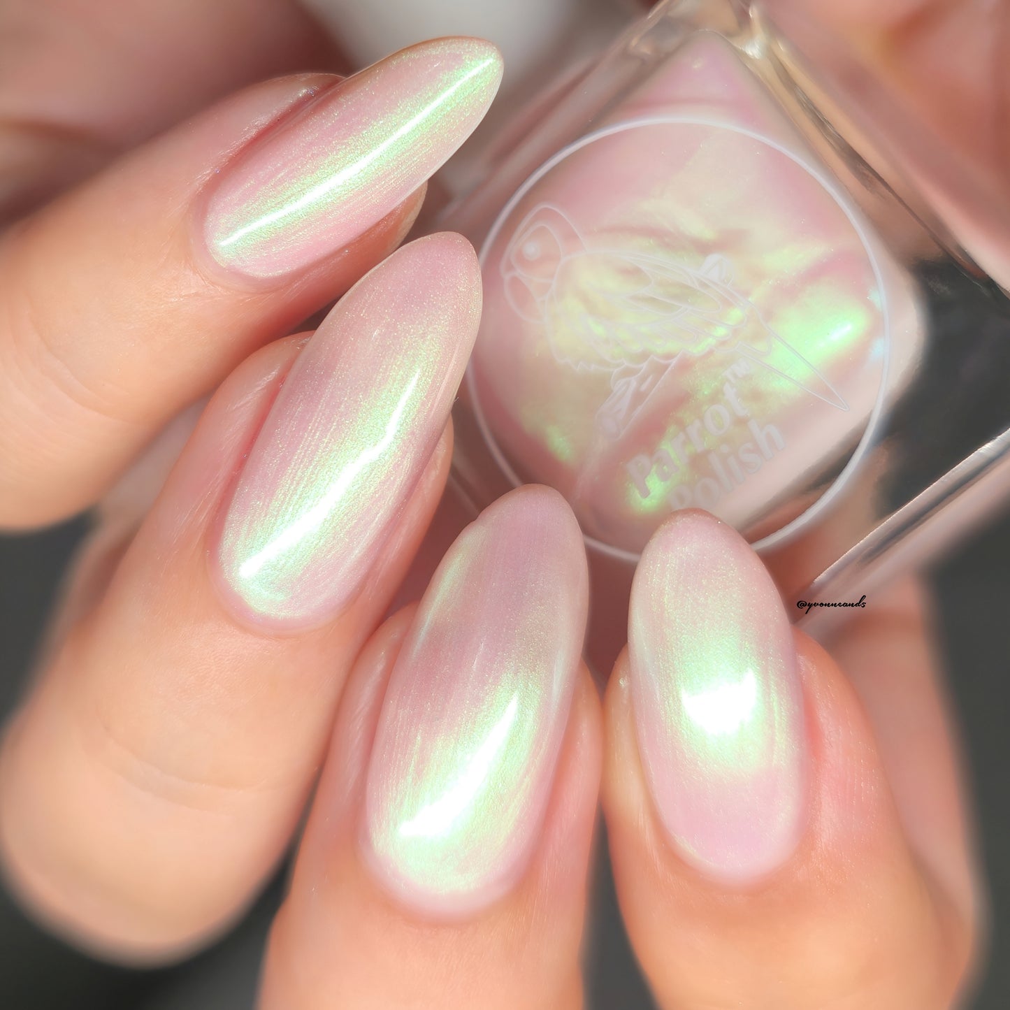 Parrot Polish A Whiter Shade of Pale  60s Shimmer Nail Lacquer Pale Pink/ Gold Shimmer