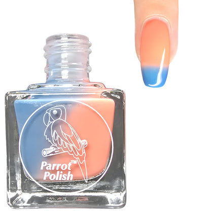 Parrot Polish Pink Sands Color Changing Thermal Nail Lacquer Blue/Pink Coral