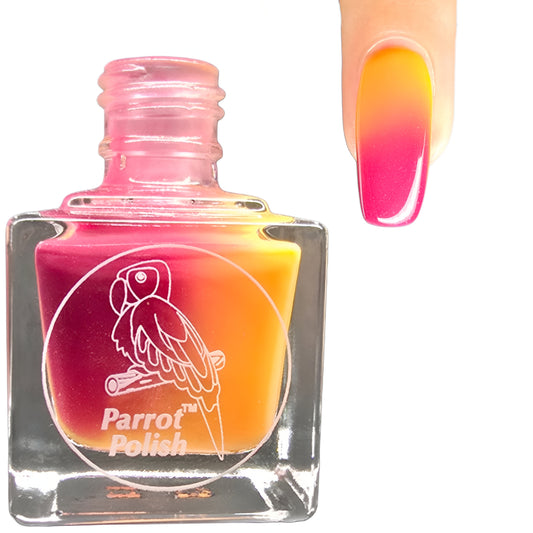 Parrot Polish Sunset Burn Solar Nail Polish - Orange/Red