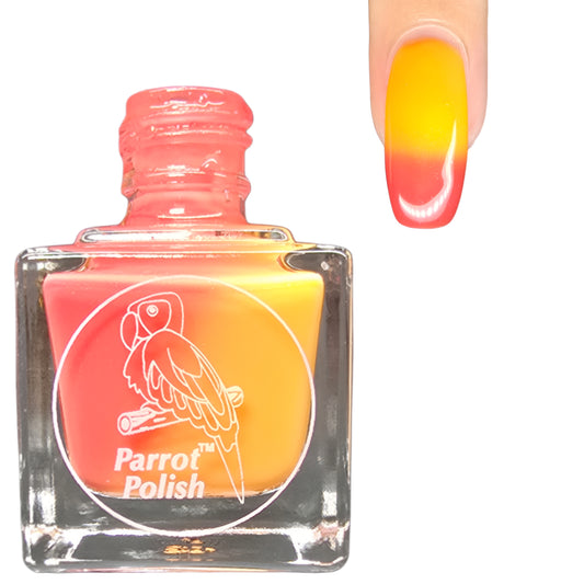 Parrot Polish Summer Time Twist Thermal Nail Polish Maroon/Orange