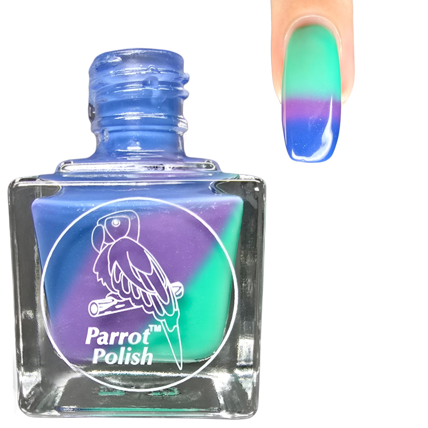 Parrot Polish Calico Dreamin' Thermal Nail Polish - Blue/Purple/Aqua