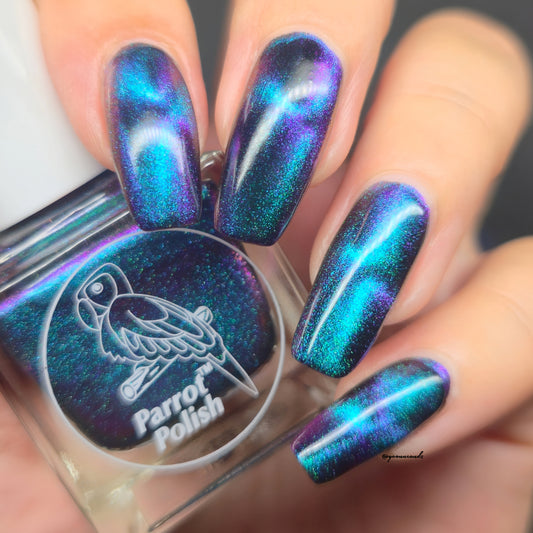Parrot Polish Panther Cat Magnetic Multichrome Nail Lacquer Purple/Blue/Black