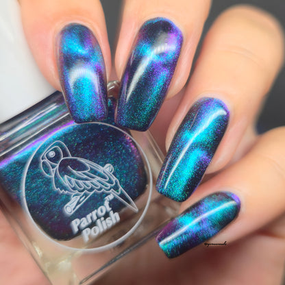 Parrot Polish Panther Cat Magnetic Multichrome Nail Lacquer Purple/Blue/Black