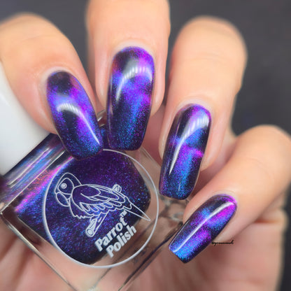 Parrot Polish Chantilly Cat Magnetic Multichrome Nail Lacquer Purple/Green/Blue/Black