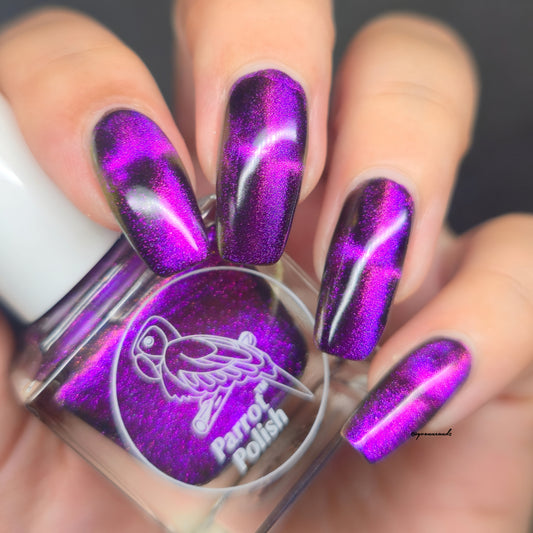 Parrot Polish Cheetah Cat Magnetic Multichrome Nail Lacquer Purple/Pink/Black