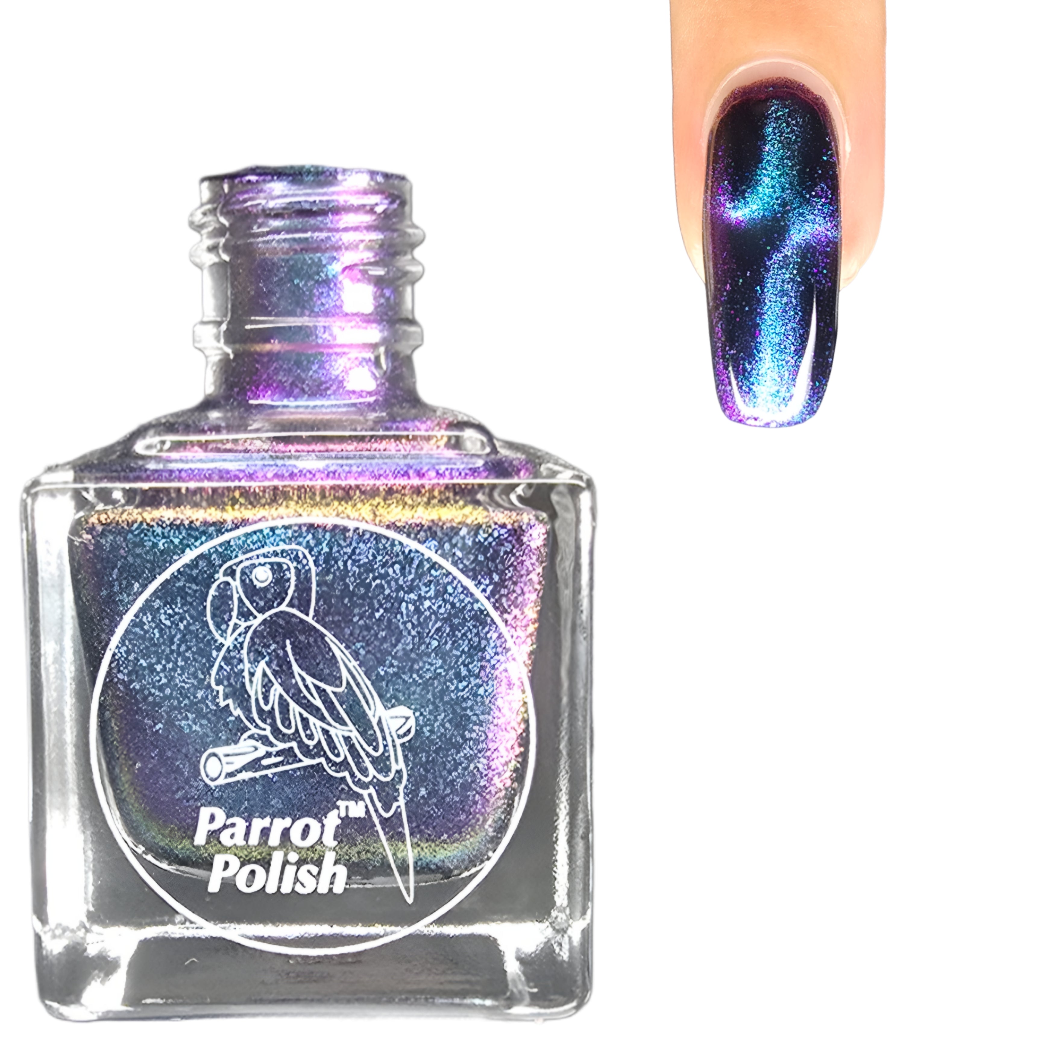 Parrot Polish Panther Cat Magnetic Multichrome Nail Lacquer Purple/Blu
