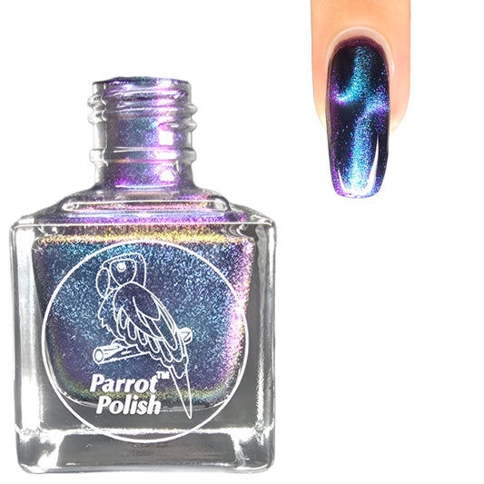 Parrot Polish Panther Cat Magnetic Multichrome Nail Lacquer Purple/Blue/Black