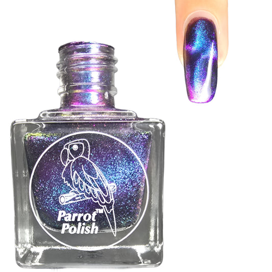 Parrot Polish Chantilly Cat Magnetic Multichrome Nail Lacquer Purple/Green/Blue/Black