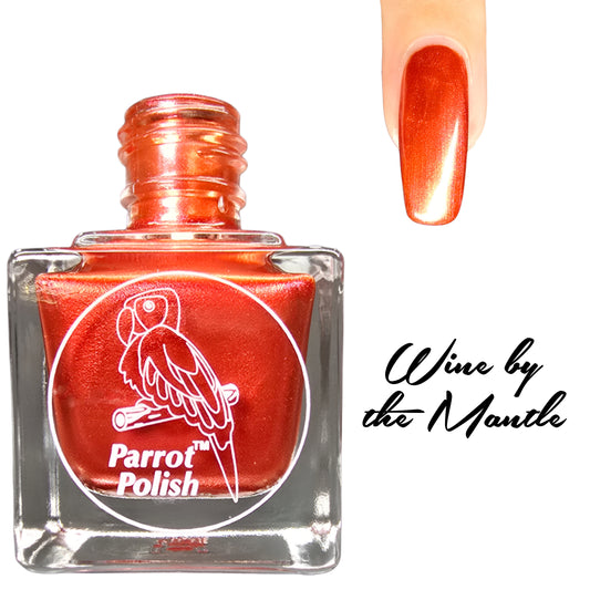 Parrot Polish Wine by the Mantle Shimmer Nail Lacquer Wine/Red