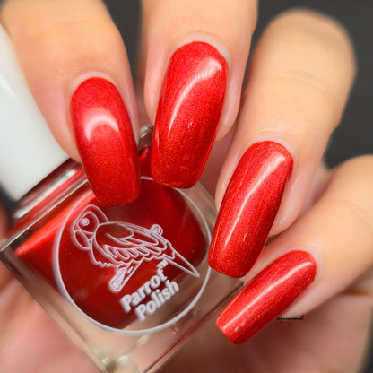 Parrot Polish Wine by the Mantle Shimmer Nail Lacquer Wine/Red