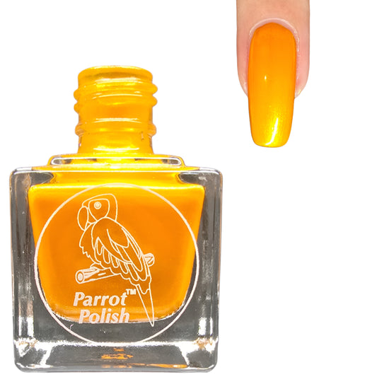 Parrot Polish Pumpkin Spice Shimmer Nail Lacquer Gold/Orange