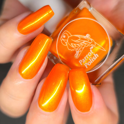 Parrot Polish Pumpkin Spice Shimmer Nail Lacquer Gold/Orange