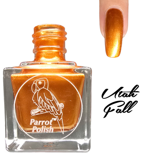 Parrot Polish Utah Fall Shimmer Nail Lacquer Brown/Golden