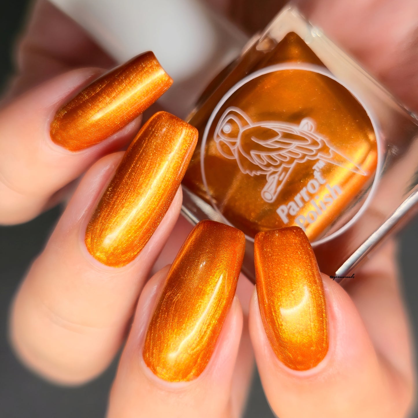 Parrot Polish Utah Fall Shimmer Nail Lacquer Brown/Golden