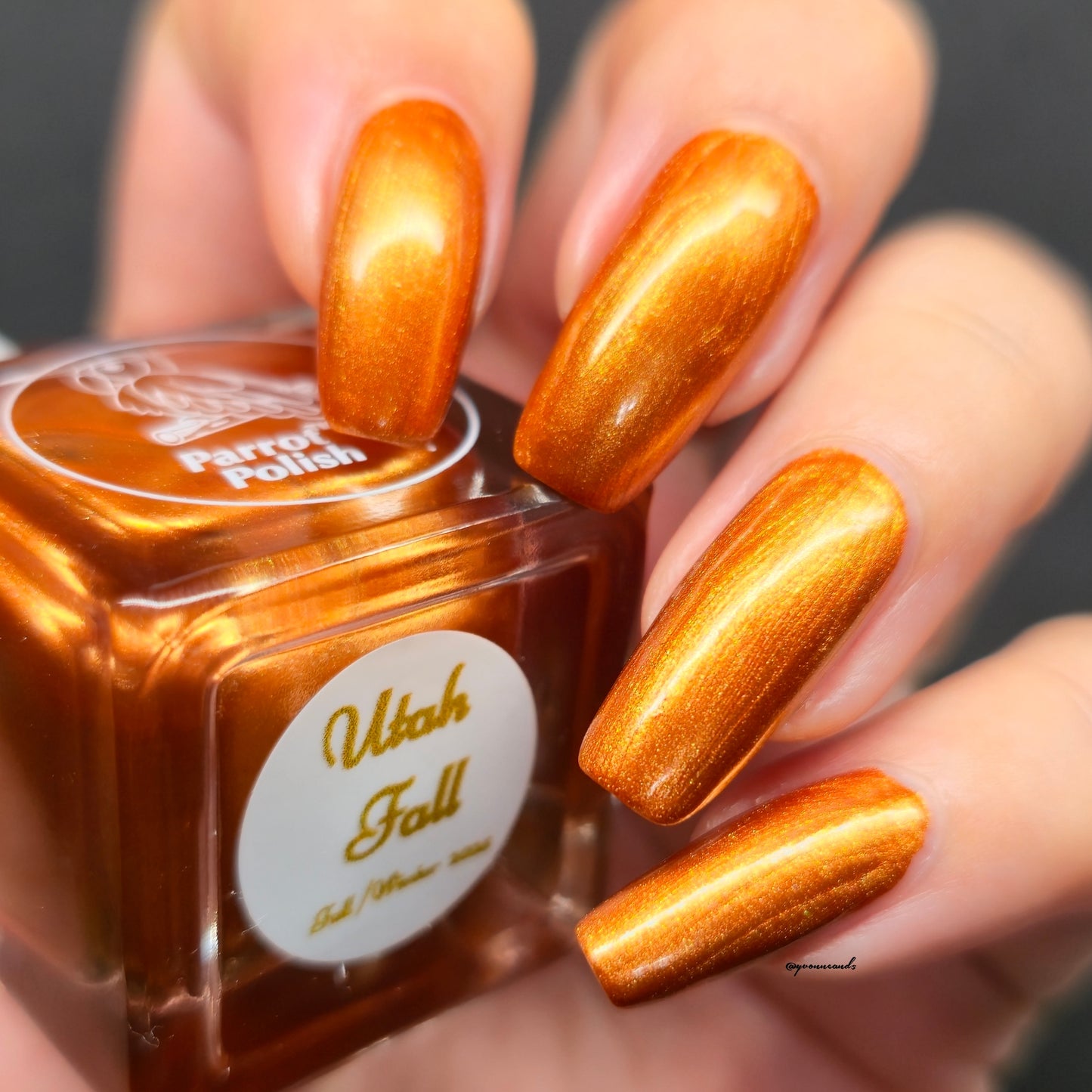 Parrot Polish Utah Fall Shimmer Nail Lacquer Brown/Golden