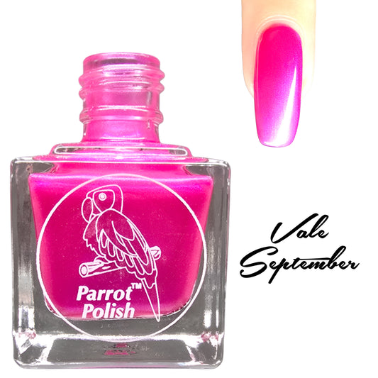 Parrot Polish Vale September Shimmer Nail Lacquer Pink/Fuscia