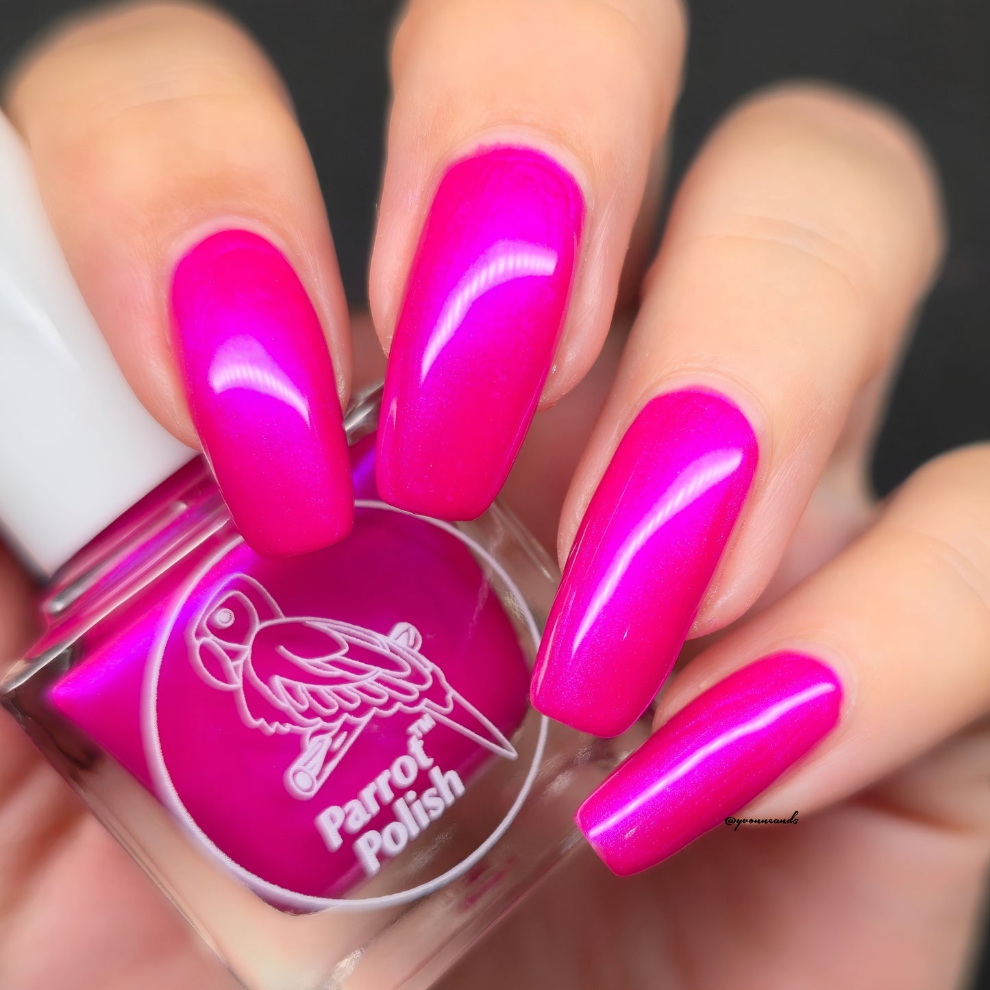 Parrot Polish Vale September Shimmer Nail Lacquer Pink/Fuscia