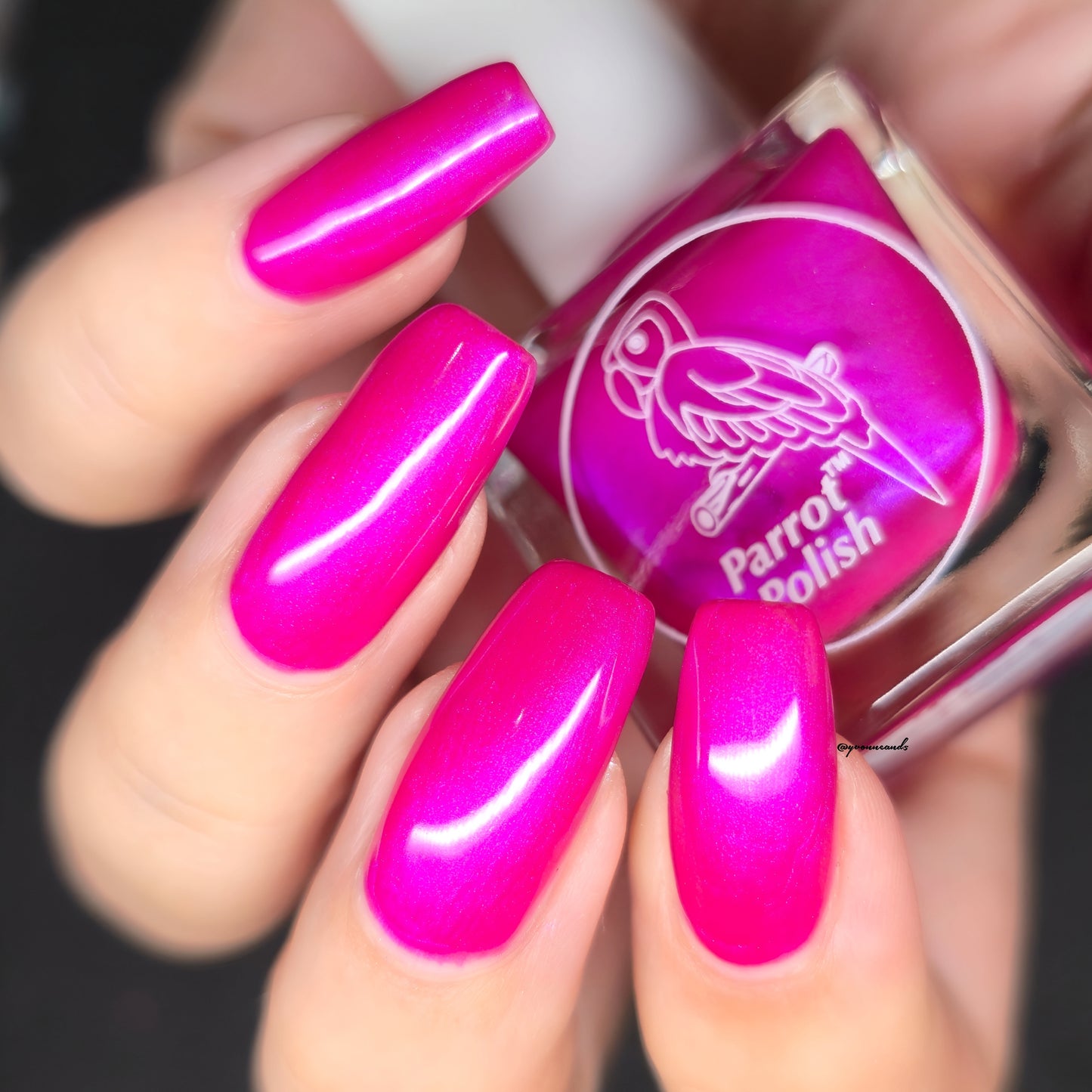 Parrot Polish Vale September Shimmer Nail Lacquer Pink/Fuscia