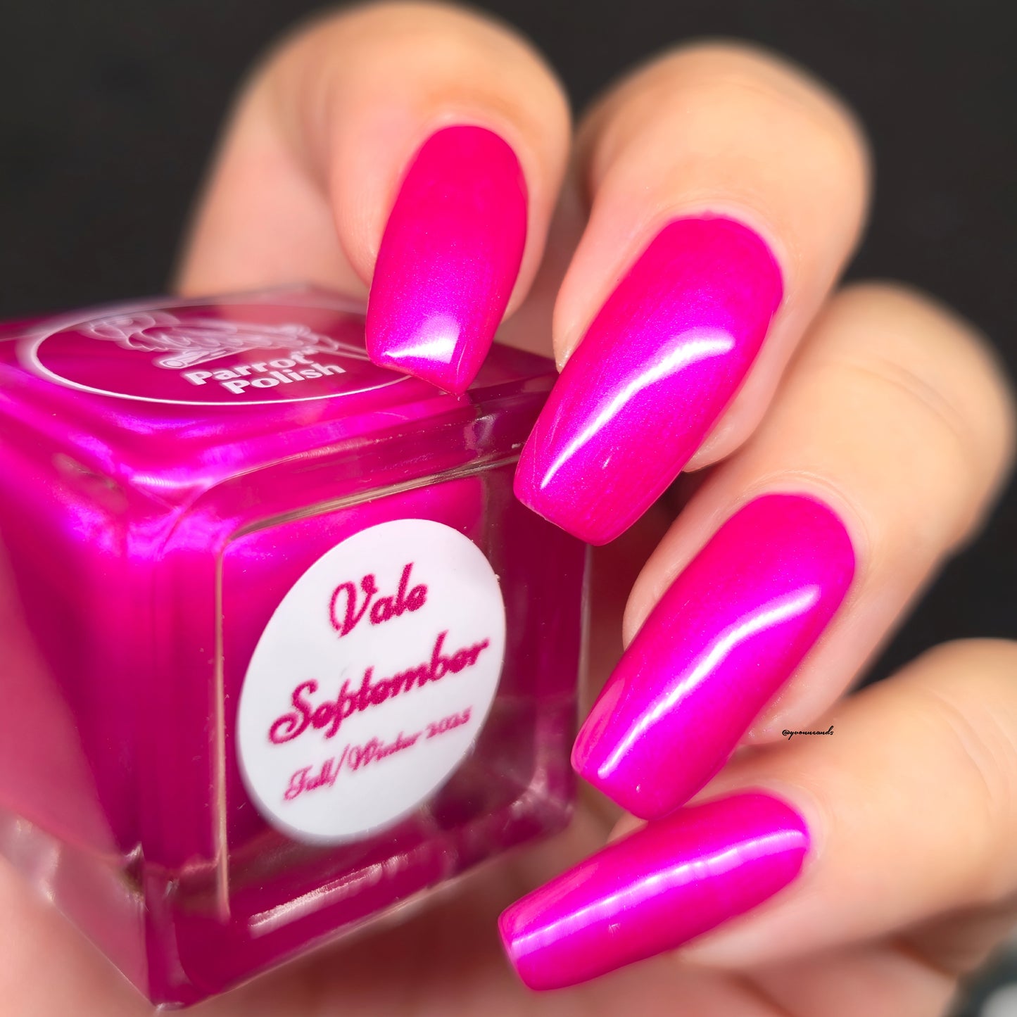 Parrot Polish Vale September Shimmer Nail Lacquer Pink/Fuscia