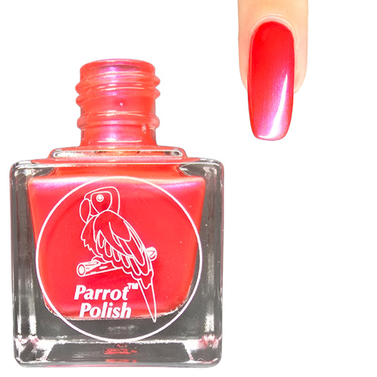 Parrot Polish Salmon I Am Shimmer Nail Lacquer Red /Pink