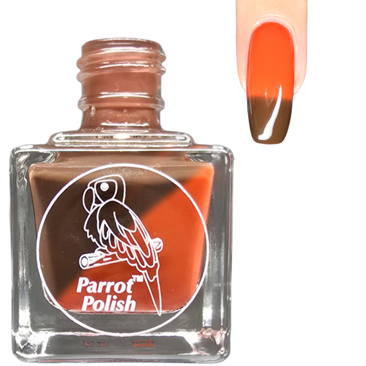 Parrot Polish Chocolate Cosmos Thermal Nail Lacquer Brown/ Red