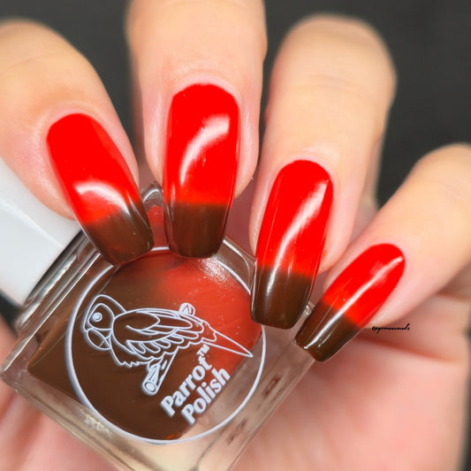 Parrot Polish Chocolate Cosmos Thermal Nail Lacquer Brown/ Red