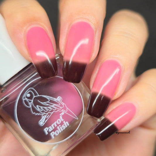 Parrot Polish Coffee with a lady Thermal Nail Lacquer Brown/ Pink
