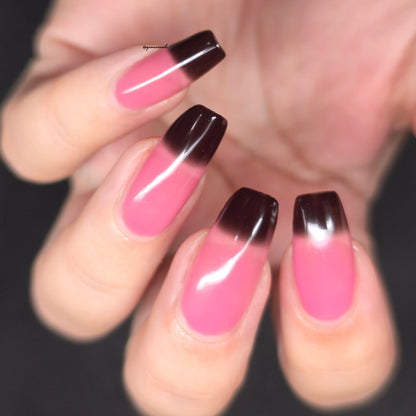 Parrot Polish Coffee with a lady Thermal Nail Lacquer Brown/ Pink