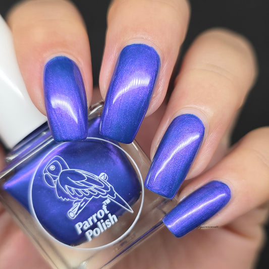 Parrot Polish Catalina Sunset Mutilchrome Shimmer Nail Lacquer Purple Blue