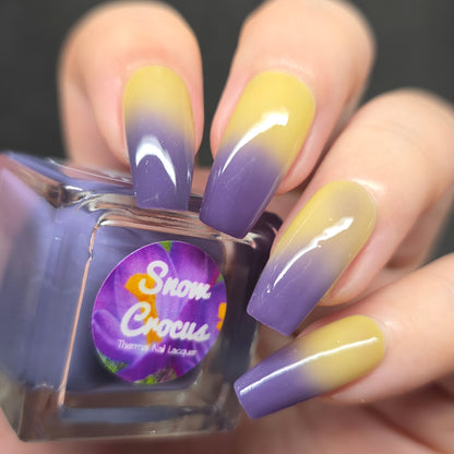 Parrot Polish Snow Crocus Thermal Color Changing Nail Lacquer Purple Yellow