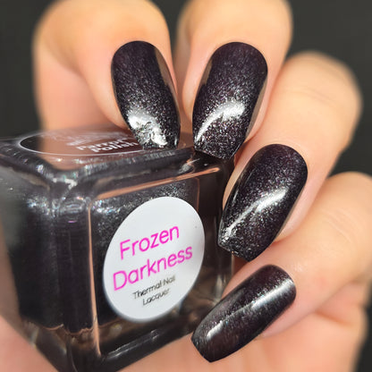 Parrot Polish Frozen Darkness Thermal Nail Lacquer Black/Clear Frost  .05 Fl oz