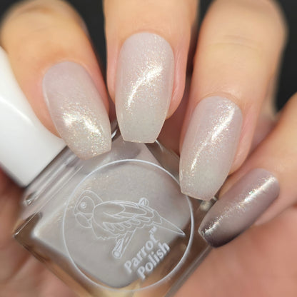 Parrot Polish Frozen Darkness Thermal Nail Lacquer Black/Clear Frost  .05 Fl oz