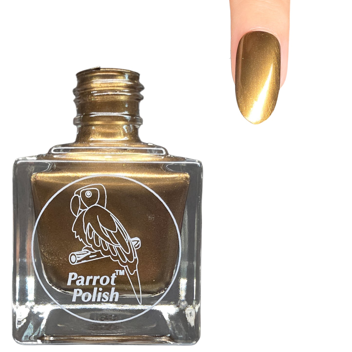 Parrot Polish Dakota Sunshine Shimmer Nail Lacquer Golden Bronze   .05 Fl oz