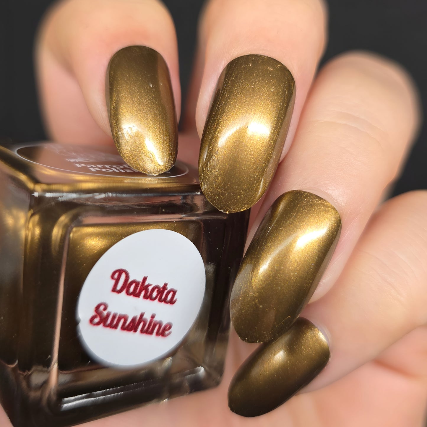 Parrot Polish Dakota Sunshine Shimmer Nail Lacquer Golden Bronze   .05 Fl oz