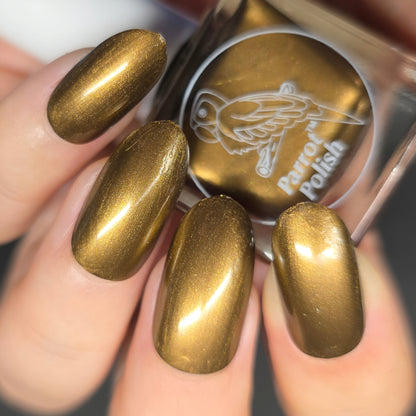 Parrot Polish Dakota Sunshine Shimmer Nail Lacquer Golden Bronze   .05 Fl oz