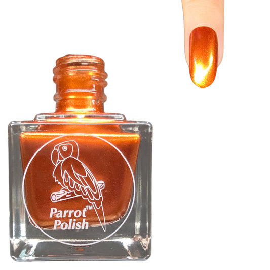 Parrot Polish Iron City Winter Shimmer Nail Lacquer Copper   .05 Fl oz