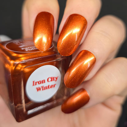 Parrot Polish Iron City Winter Shimmer Nail Lacquer Copper   .05 Fl oz