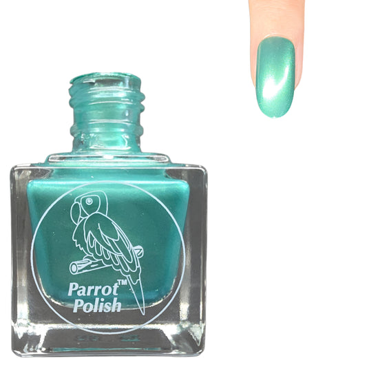 Parrot Polish Evergreen Kisses Shimmer Nail Lacquer Green/ Teal   .05 Fl oz
