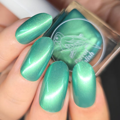 Parrot Polish Evergreen Kisses Shimmer Nail Lacquer Green/ Teal   .05 Fl oz